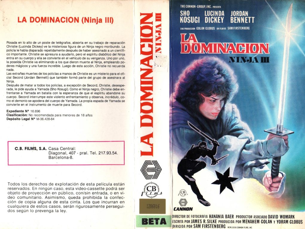 Betamax NINJA III: LA DOMINACIÓN by Lucen | Artes marciales, culos prietos, posesiones, ninjas, terror, amor, humor y Lucinda Dickey