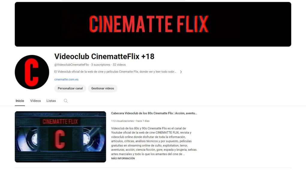 Cinematte Flix: Un Videoclub Gratuito en YouTube