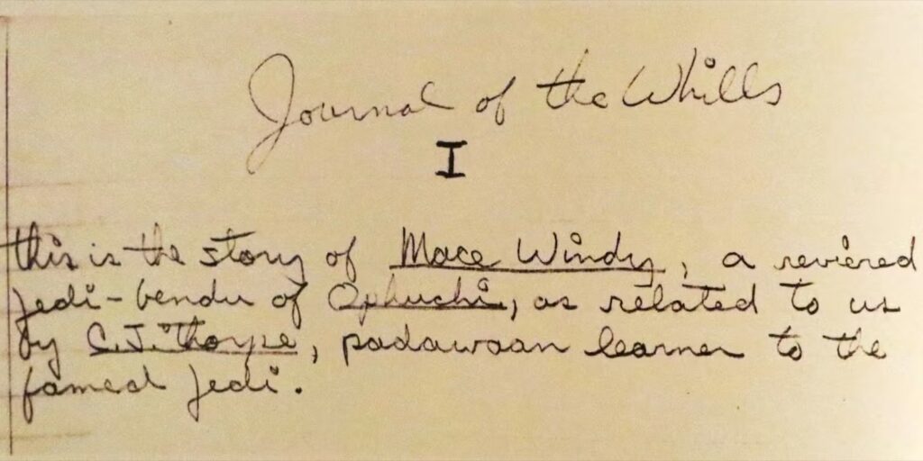 George-Lucas-Journal-of-the-Whills-from-Star-Wars-1024x512 El eco de la fuerza: la trilogía fantasma de George Lucas